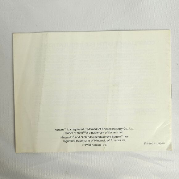 Blades of Steel Instruction Manual Booklet *ONLY* NES Nintendo Entertainment - Picture 2 of 7